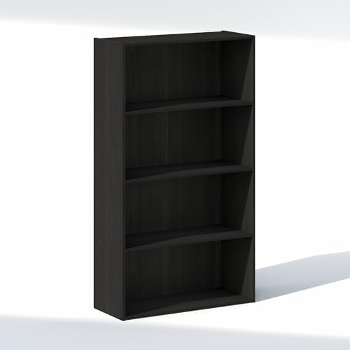 Furinno Reed Closet Organizers and Storage, 4-Tier Closet Organizer, Open Shelf Closet Storage, for Wardrobe, Bedroom, Living Room, Espresso - Image 5