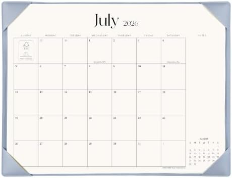 Simplified Desk Calendar 2026 with Desktop Mat, Cabbrix Large Desk Pad Calendar 21" x 16-1/2" Including July 2026 to December 2027 Desk Blotter Calendar for Home School and Office (Blue) by CABBRIX