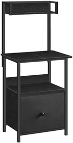 MAHANCRIS Printer Table with Storage, Home Printer Stand with File Cabinet, Fits A4/Letter Size Files, Printer Cabinet with Large Tabletop, Display Shelf, for Home Office, Black PTBK3501 by MAHANCRIS