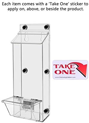 Marketing Holders Brochure Box with Lid Metal Mount Clear Acrylic Outdoor Advertisement Holder Holds 4" x 9" Trifolds and 3.5" x 2" Business Cards with Take One Sticker Hangs On Smooth Surfaces - Image 4