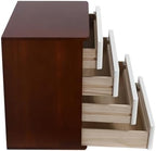 Wooden Desk Organizer with Lockable Drawers, 4-Tier Countertop Storage Cabinet File Cabinet Jewelry Organizer Home Office Supplies Organization Unit (Walnut&White-4 Lock) - Image 6
