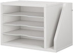 Creso hom Mail Sorter, File Organizer Desktop, Wood Desk Organizer with 3 Adjustable Shelves, Mail Holder for Office, Home, Letter Sorter File Holders for Envelopes, Mail Supplies Magazines, White by Cresohom