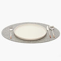 Graf Lantz - Merino Wool Oval Placemat - Granite (14" H x 19" W) - 3mm Merino Wool Felt Table Mat - Moisture Wicking - Odor, Stain, Heat & Dirt Resistant - Luxury Home Decor - Made in the USA by GrafLantz