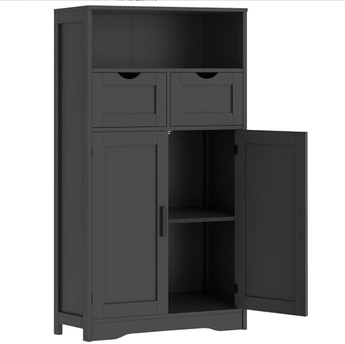Iwell Bathroom Storage Cabinet with 2 Drawers, Small Kitchen Pantry Cabinet by IWELL