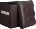 Storage Ottoman, 17" High Small Ottoman with Thicker Foam Padded Seat Brown by YourHomeDeservesBetter