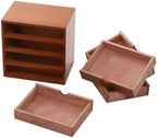 Wooden Storage Organizer with 4 Drawers, Vintage Desktop Wooden Drawers Cabinet, Desktop Organizer for Office, Home, Desk, Bedroom - Image 6