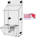 Marketing Holders 6 Pack Magnetic Brochure Box and Card Bin with Lid Metal Mount Outdoor Caddy Holds 4" x 6" Printed Postcards and 3.5" x 2" Cards with Take One Sticker Hangs On Smooth Surfaces by MarketingHolders