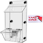 Marketing Holders 6 Pack Magnetic Brochure Box and Card Bin with Lid Metal Mount Outdoor Caddy Holds 4" x 6" Printed Postcards and 3.5" x 2" Cards with Take One Sticker Hangs On Smooth Surfaces by MarketingHolders