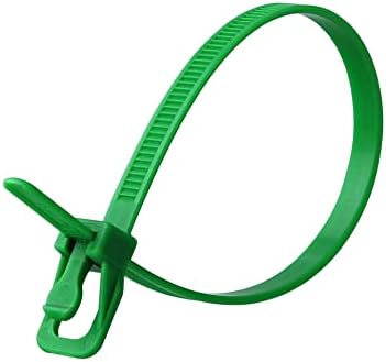 RETYZ 6-Inch Green Reusable Releasable Cable Ties – 100 Pack, 50 lb Strength, Patented Quick-Release, Tool-Free Design for Home, Office, and Light Industrial Use - Image 2