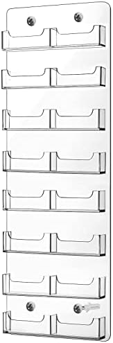 Lincia Acrylic Business Card Holder Wall Mount, 16 Pocket, 21.65'' x 7.87'' by Lincia