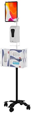 Gooseneck Floor Stand – CTA Compact, Height-Adjustable Sanitizing Station w/Automatic Soap Dispenser and Holder for iPad 7th/ 8th/ 9th Gen 10.2”, Surface Pro 4, and Other 7-13” Tablets (PAD-CGSST) by CTADigital
