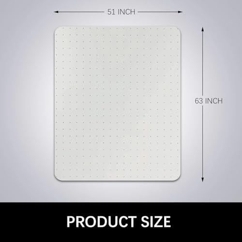 Kuyal Desk Chair Mat for Carpet, 51'' x 63'' Rectangle Transparent Mats for Chairs Good for Desks, Office and Home, Easy Glide, Protects Floors for Low and No Pile Carpeted Floors - Image 7
