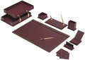 MOOGCO 12-Piece Leather Desk Set — Desk Pad 23.2" x 15.4", Double Document Tray, Pen Holder — Desk Organizer Set for Home Office & Executive Desk Accessories by MOOGLLC