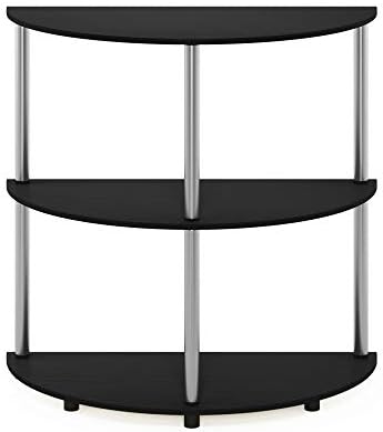 Furinno FRANS Toolless Half Round 3-Tier Entryway Table, Darkwood - Image 7