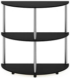 Furinno Frans Turn-N Half Round Console Table with Stainless Steel Tubes, Black Oak 15.6D x 31.1W x 30.8H in - Image 6