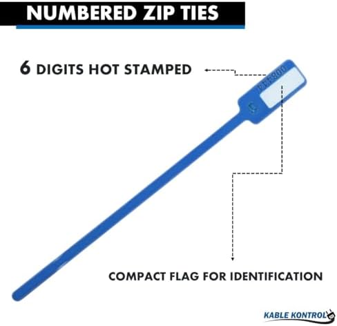 Kable Kontrol Serialized Write-On Flag Zip Ties, 6 Inch 5000 Pcs – Blue - Image 3