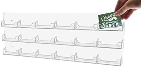 Marketing Holders Wall Business Card Holder with Hanging Hardware for 3.5" x 2" Contact and Appointment Cards Clear Acrylic 18 Slot Display for Reception Areas and Hotels No Assembly - Image 4