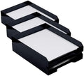 JAM PAPER Stackable Paper Trays - Black - Desktop Document, Letter, & File Organizer Tray - 2/Pack (Pack of 3) by JAMPaper