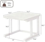 Desktop Printer Stand, 15.7″x 15.7″ 2-Tier Large Printer Shelf fit 3D Laser Printer/Scanner/Fax Machine, Industrial Storage Rack for Home Office Storage, White P4040-W - Image 4