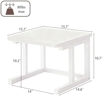 Desktop Printer Stand, 15.7″x 15.7″ 2-Tier Large Printer Shelf fit 3D Laser Printer/Scanner/Fax Machine, Industrial Storage Rack for Home Office Storage, White P4040-W - Image 4