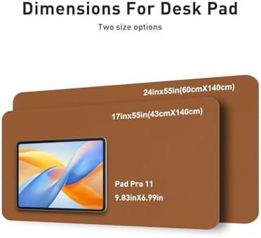 Aothia Faux Leather Desk Mat - Non-Slip PU Leather Desk Blotter, Waterproof Writing Surface, Large Desk Pad for Office & Home (Brown, 55" x 17") - Image 5
