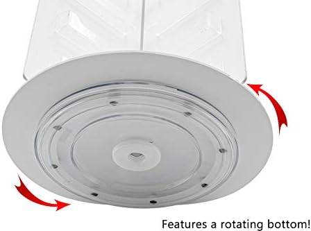 Marketing Holders Spinning Business Card Holder 64 Pockets for 3.5" x 2" Contact Info Cards Clear and White Acrylic Countertop Display - Image 4