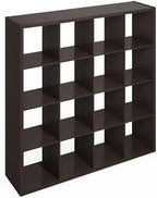 Furinno Simple 16-Cube Storage Organizer, Display Shelf, Dark Oak - Image 7