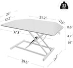 Aconcept 38 inch White Corner Height Adjustable Standing Desk Converter, One-Click Sit to Stand up Desk Riser, Pre-Assembled for Dual Monitor and Laptop Workstation - Image 5