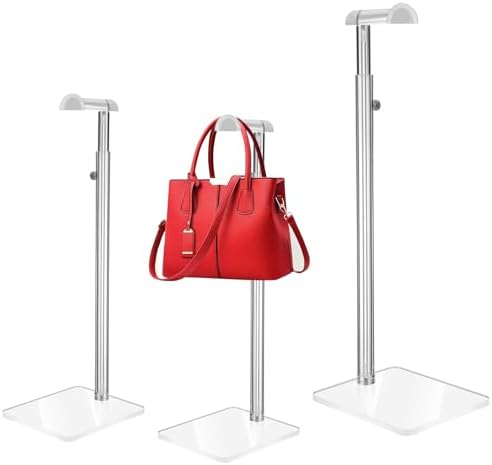 AceOrbit 3 Pcs Acrylic Purse Display Stand, 14" to 24" Clear Handbag Rack by Unknown