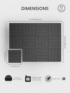 Bumusty 48" x 36" Large Cork Board Alternative, Charcoal Gray - Image 2