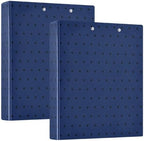 Standard View 3 Ring Binder, Navy Blue Black Polka Dot Durable Flexible Portable Waterproof Hardcover 1.5 Inch D Rings 500-Sheet Capacity Organizer 2PC - Image 2