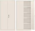 Superday 72" Lockable Steel Storage Cabinet, Locking Metal Storage Cabinets, Tall Putty Cabinet with 2 Doors and 4 Adjustable Shelves for Garage, Home Office, Classroom, Pantry, File, Easy Assemble by SuperdayMetalFurniture