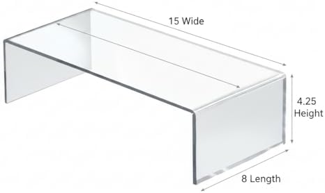 Azar Displays 515338-2PK Acrylic Laptop Stand, Computer Riser for Desk, Monitor Stand, Closet Organizer for Clothes & Shoes, Cabinet Display for Accessories and Décor 15"x7.75 x 4.5 (2-Pack) - Image 4