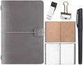 Thenshop Traveling Refillable Leather Journal Notebook, Gray, A5 Size by Thenshop