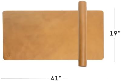 Premium Leather Desk Mat, Full Grain Leather Desk Pad Protector & Desk Blotter, Waterproof Non-Slip Writing Surface for Keyboard, Mouse & Laptop, Desk Pad for Home & Office (Tan, Large) - Image 4