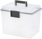 IRIS USA WeatherPro Portable File Box Organizer, 19 Qt. 4-Pack, Clear - Image 4