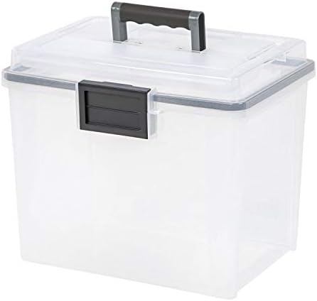 IRIS USA WeatherPro Portable File Box Organizer, 19 Qt. 4-Pack, Clear - Image 4