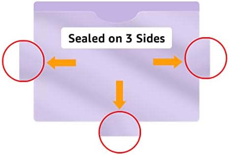 Lavender Plastic Folders with Pockets and Clear Cover, Doctor Stuff, Letter Size, Top Loading Vinyl File Folders, Job Jacket, Documents Holder, Pack of 100 - Image 3