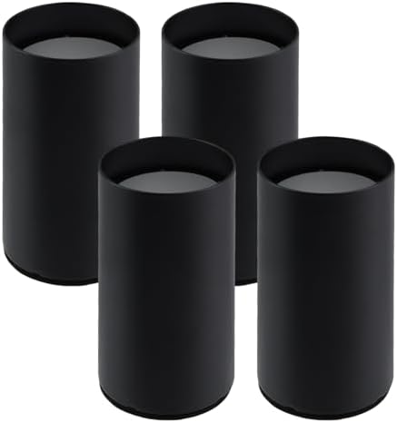 Round Steel Riser, 4.1-4.8 Inch Height, Fits 2.25 Inch Leg, 4Pcs Black by LCLICTOP