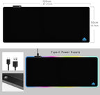 Cacoy 48"x20" RGB XXL Large Gaming Mouse Pad, LED Lighting Mouse Mat, Black - Image 3