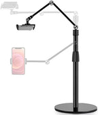 Viozon Tablet Phone Overhead Stand, Height & 360 Degree Angle Adjustable, Aluminum Desktop Stand, Compatible with 3.5-11" Cellphone or Tablet Such as iPhone iPad Pro Air Mini, Samsung, Nexus(AP-4P-B) by viozon