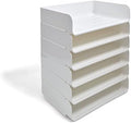 TRU RED Side-Load Stackable Letter Tray, Plastic, White, 12/Carton by TRURED