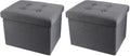 ALASDO Storage Ottoman Footrest Stool Small Ottoman with Storage Foldable Ottomans Foot Rest Footstool Bench for Living Room 17x13x13inches Grey (Pack of 2) by ALASDO