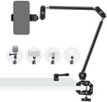 NEEWER 30" Articulating Magic Arm with Desk Super Clamp/Action Cam Mount/Phone Holder, Overhead Camera Mic Boom Stand, Compatible with GoPro iPhone DSLR Webcam Microphone Video Recording, UA056 by Neewer