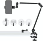 NEEWER 30" Articulating Magic Arm with Desk Super Clamp/Action Cam Mount/Phone Holder, Overhead Camera Mic Boom Stand, Compatible with GoPro iPhone DSLR Webcam Microphone Video Recording, UA056 by Neewer