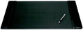 Dacasso Black Leather 25.5" x 17.25" Side Rails Desk Pad by Dacasso