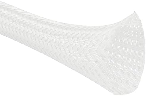 Kable Kontrol Braided Cable Sleeve Split Wrap 1/4" 100 Ft - White by KABLEKONTROL%C2%AE