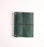 TORAKIP Leather Journal Cover for Field Notes – Handmade Refillable Notebook Cover with 3 Elastic Bands, Card Slots & Pen Holder, Small Travel Journal Cover 3.5" x 5.5" (Paper Not Included), Green - Image 6