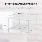 EMERIT Printer Stand,19.5''x19.5''x12.8'' 2 Tier Large Printer Laser Table Heavy Duty Rolling Printer Cart with Wheels for Home Office -100 LBS Each Tier - Image 2
