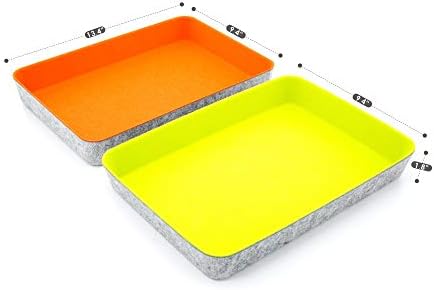 Welaxy 2-piece Office desk drawer organizer tray letter-size documents A4 paper book file Folder Holder storage bins (Orange + Green) - Image 4